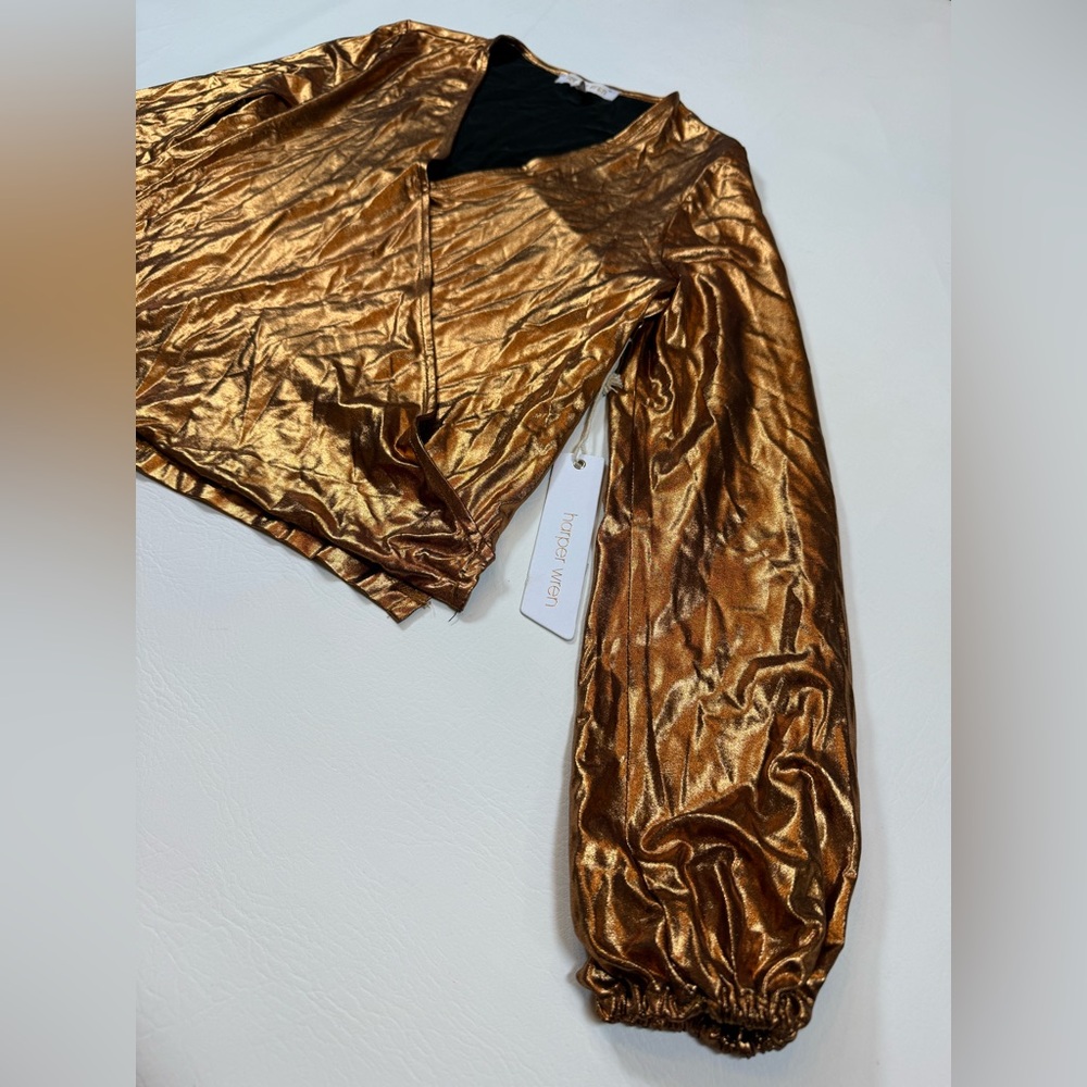 Harper Wren Shiny Gold/Copper blouse. Size XS (W) - Picture 3 of 11